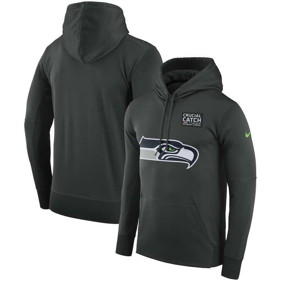 Men's Seattle Seahawks Anthracite Nike Crucial Catch Performance Hoodie,We sell and wholesale Men's Seattle Seahawks Anthracite Nike Crucial Catch Performance Hoodie on line form chian!